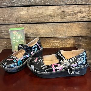 Kids Black Graphic Mary Jane Shoes